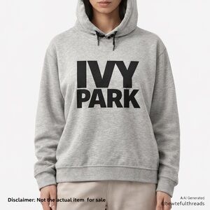 Ivy Park M Grey Pullover Hoodie Logo Streetwear Fits L